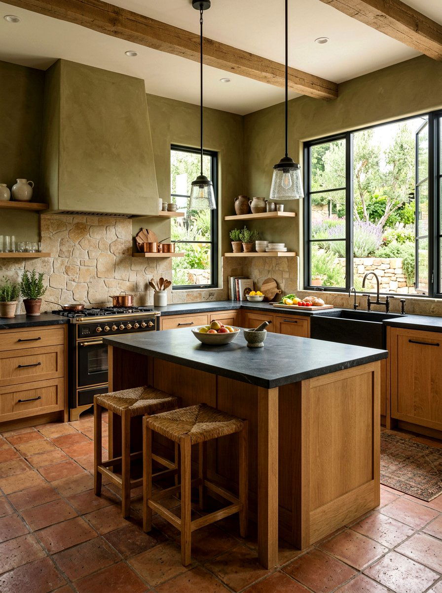 Olive Green Kitchen Wall - 30 kitchen wall color ideas