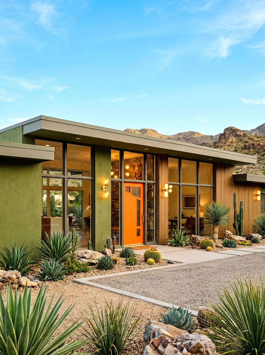 Olive Green Mid Century Modern Exterior - 30 olive green exterior ideas
