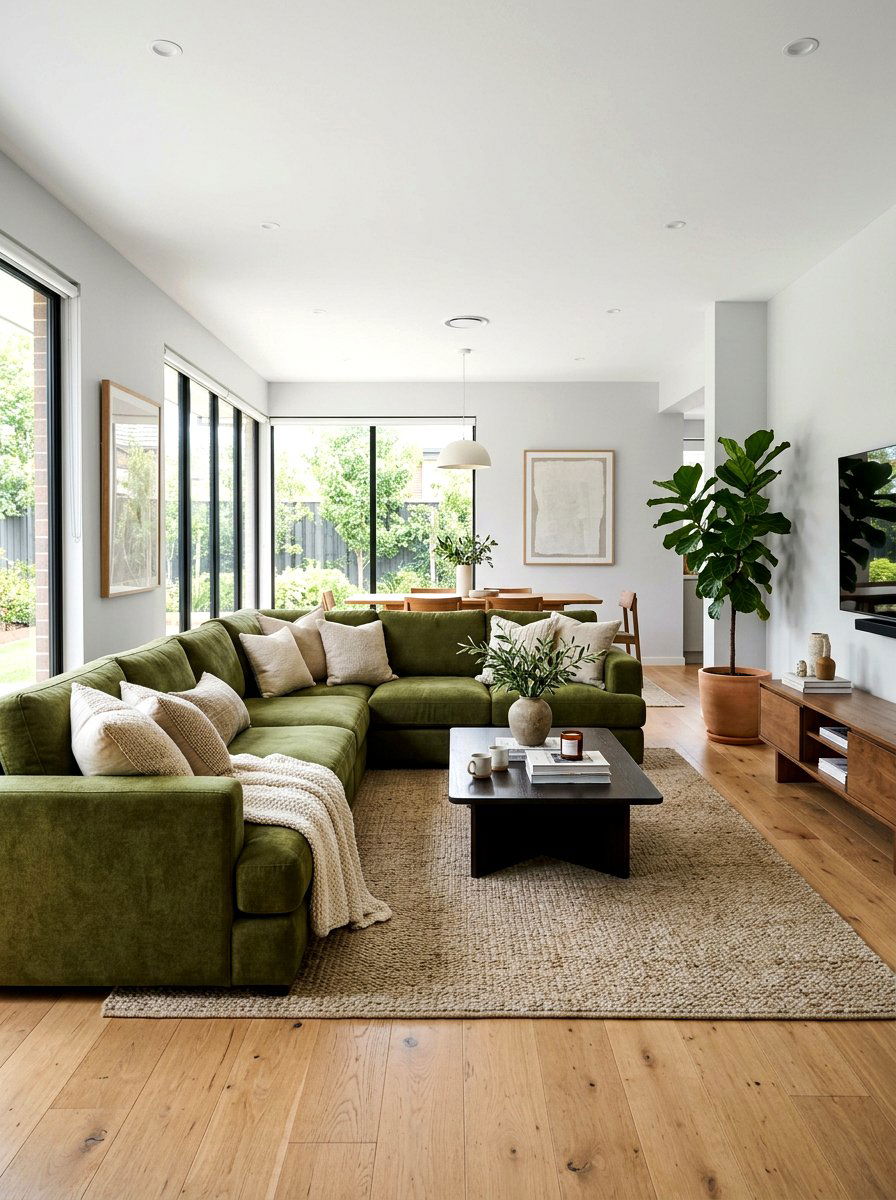 Olive Green Sectional Couch - 30 deep olive lounge ideas