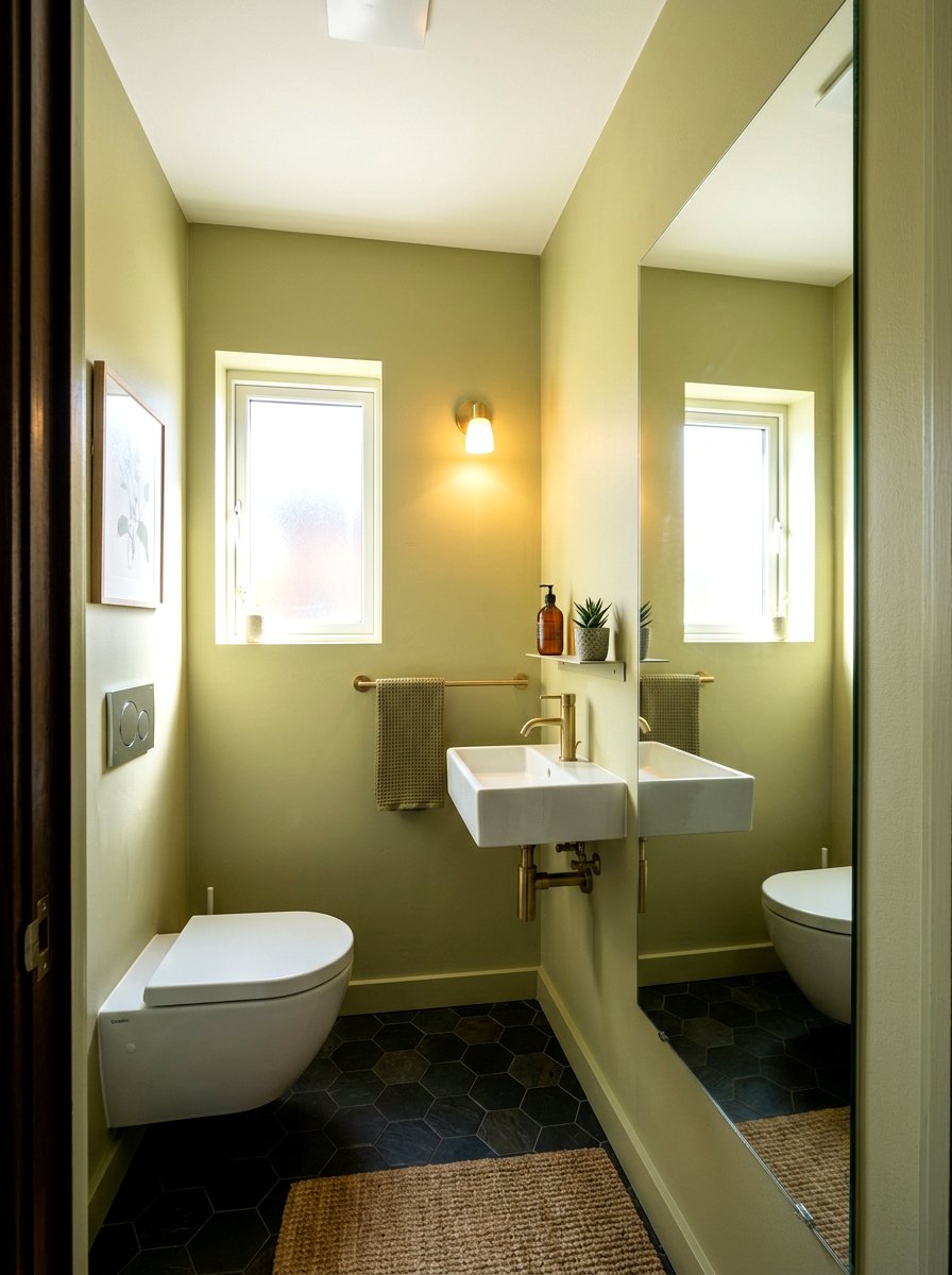 Olive Green Small Powder Room - 30 olive powder room ideas