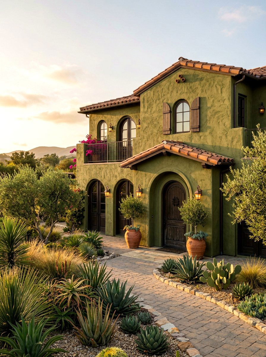 Olive Green Stucco Exterior - 30 olive green exterior ideas