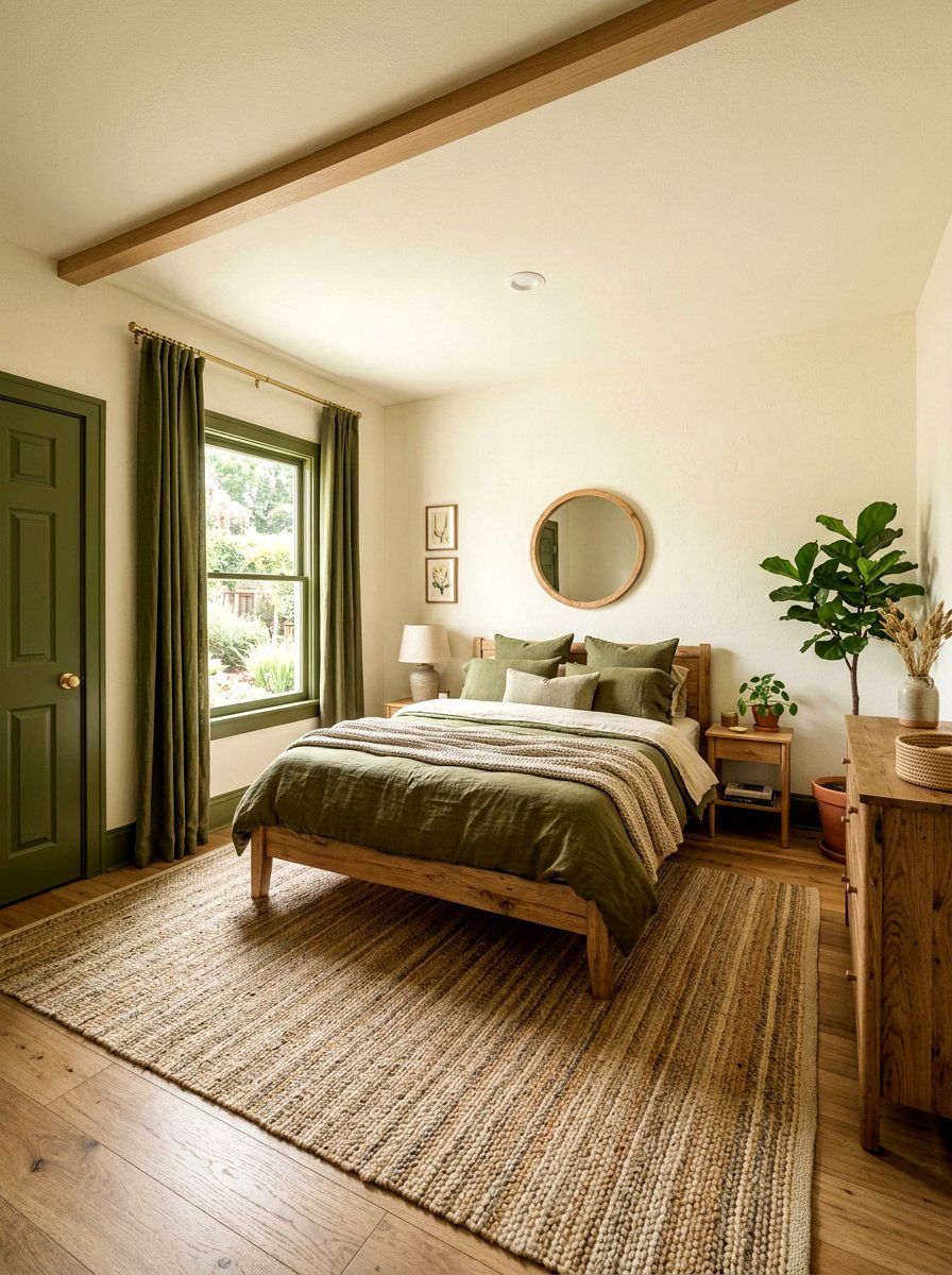 Olive Green Trim Bedroom - 30 painted trim bedroom ideas