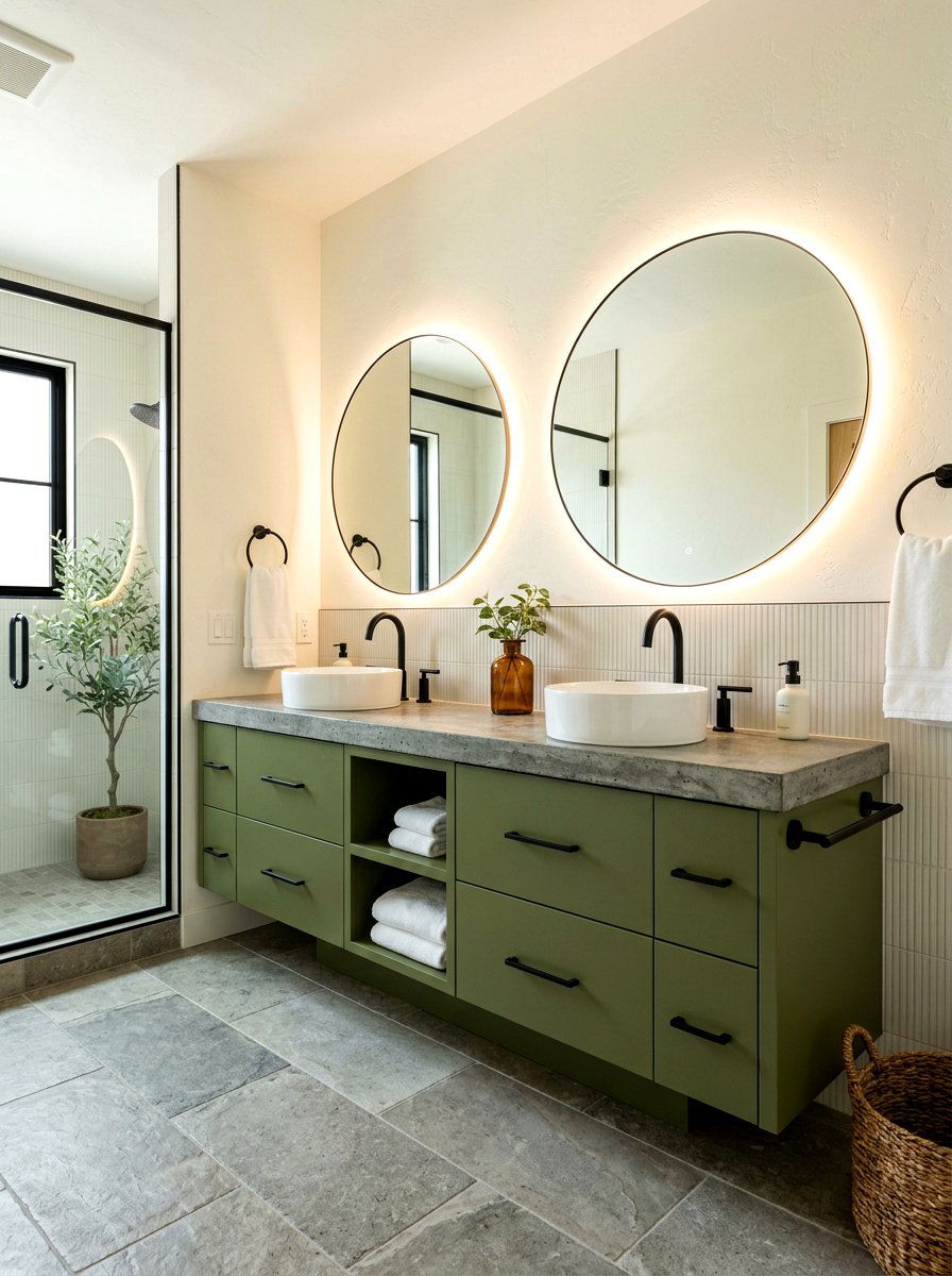 Olive Green Vanity Bathroom - 30 green bathroom ideas