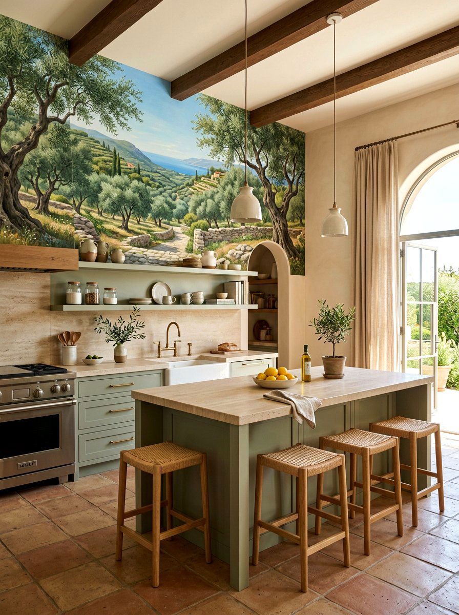 Olive Grove Wall Art - 30 landscape mural wall ideas