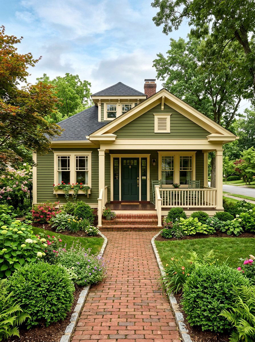Olive House Cream Trim - 30 house trim color ideas