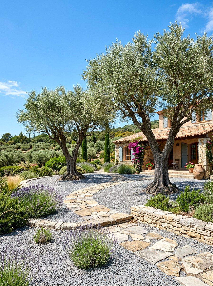 Olive Tree Landscape - 30 dry garden ideas