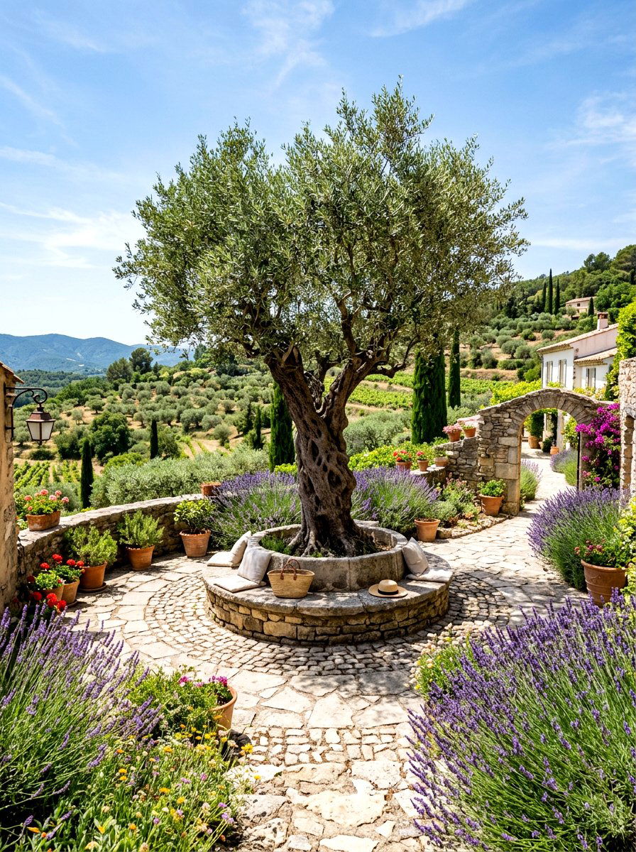 Olive Tree Landscape - 30 Tuscan courtyard ideas