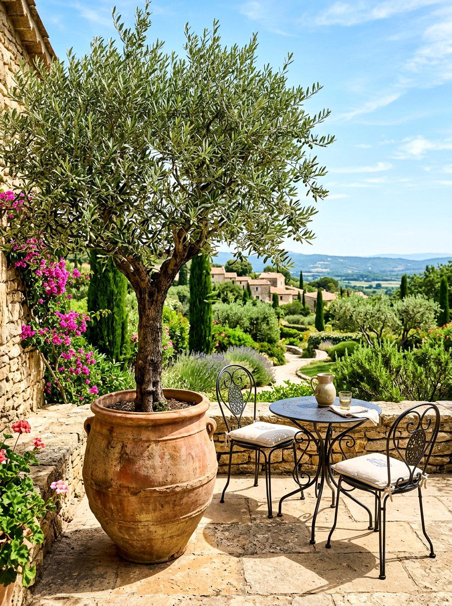 Olive Tree Potted Plant - 30 Tuscan patio ideas