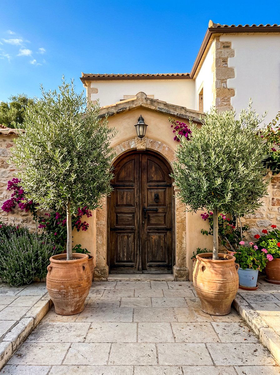 Olive Trees - 30 house entrance landscaping ideas