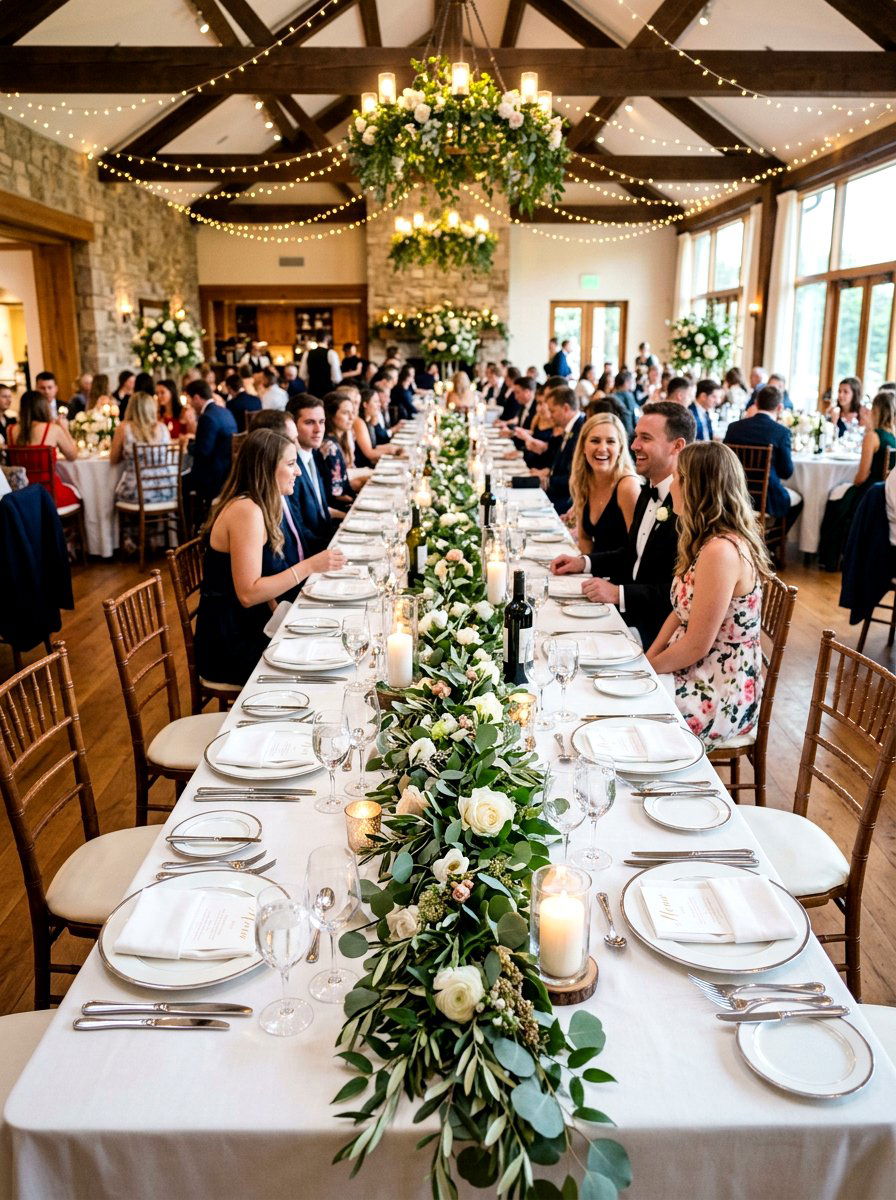 Olive and eucalyptus greenery table - 30 olive tablescape ideas