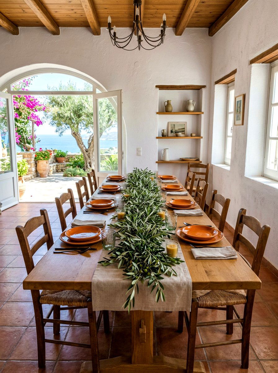 Olive branch garland - 30 summer table centerpiece ideas