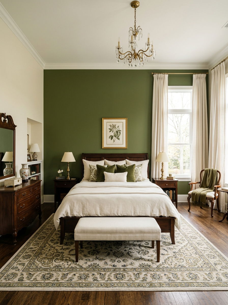 Olive green and cream bedroom - 30 olive green bedroom ideas