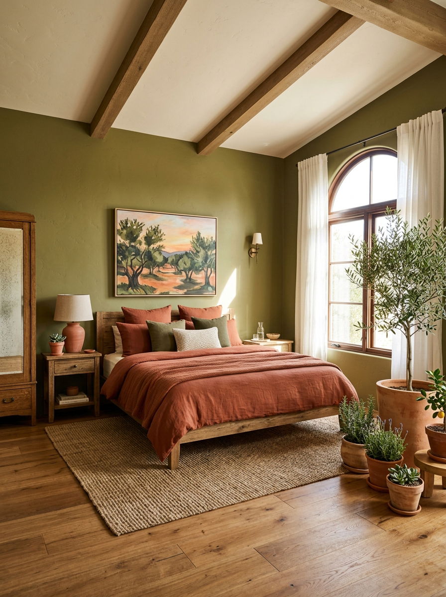30 olive green bedroom ideas: Calm Layers for a Luxe Retreat