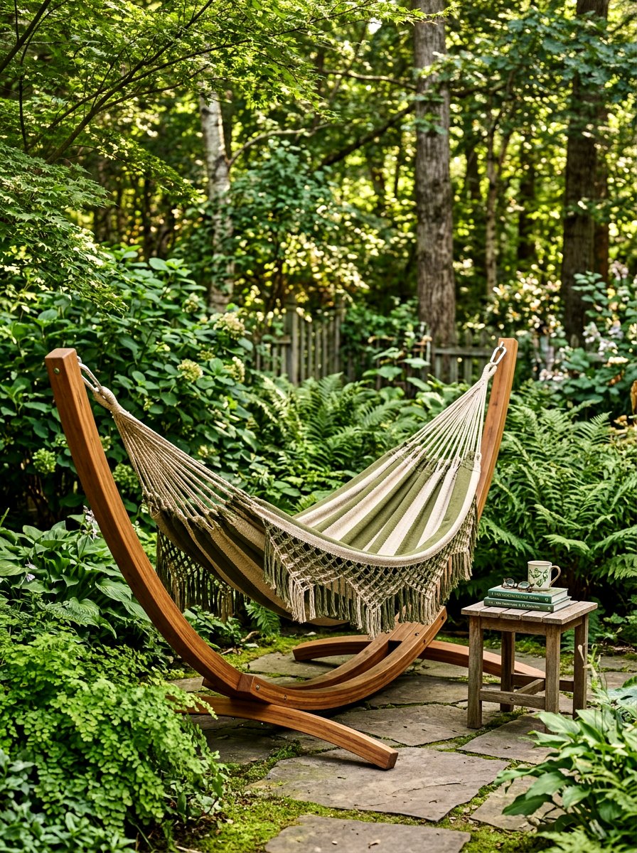 Olive green hammock area - 30 olive patio decor ideas