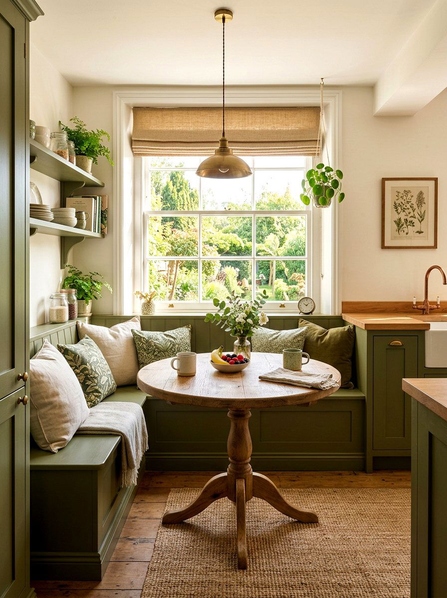 Olive green kitchen breakfast nook - 30 olive green kitchen ideas