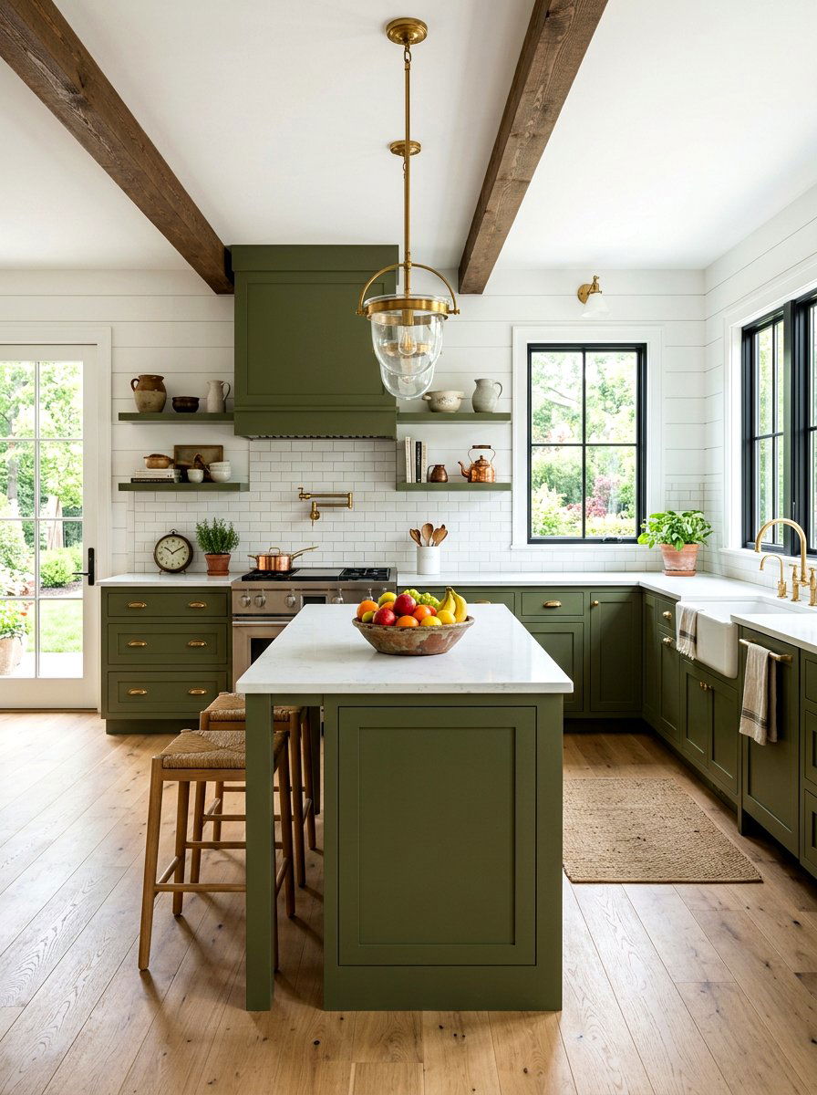 Olive green kitchen cabinets - 30 olive green kitchen ideas