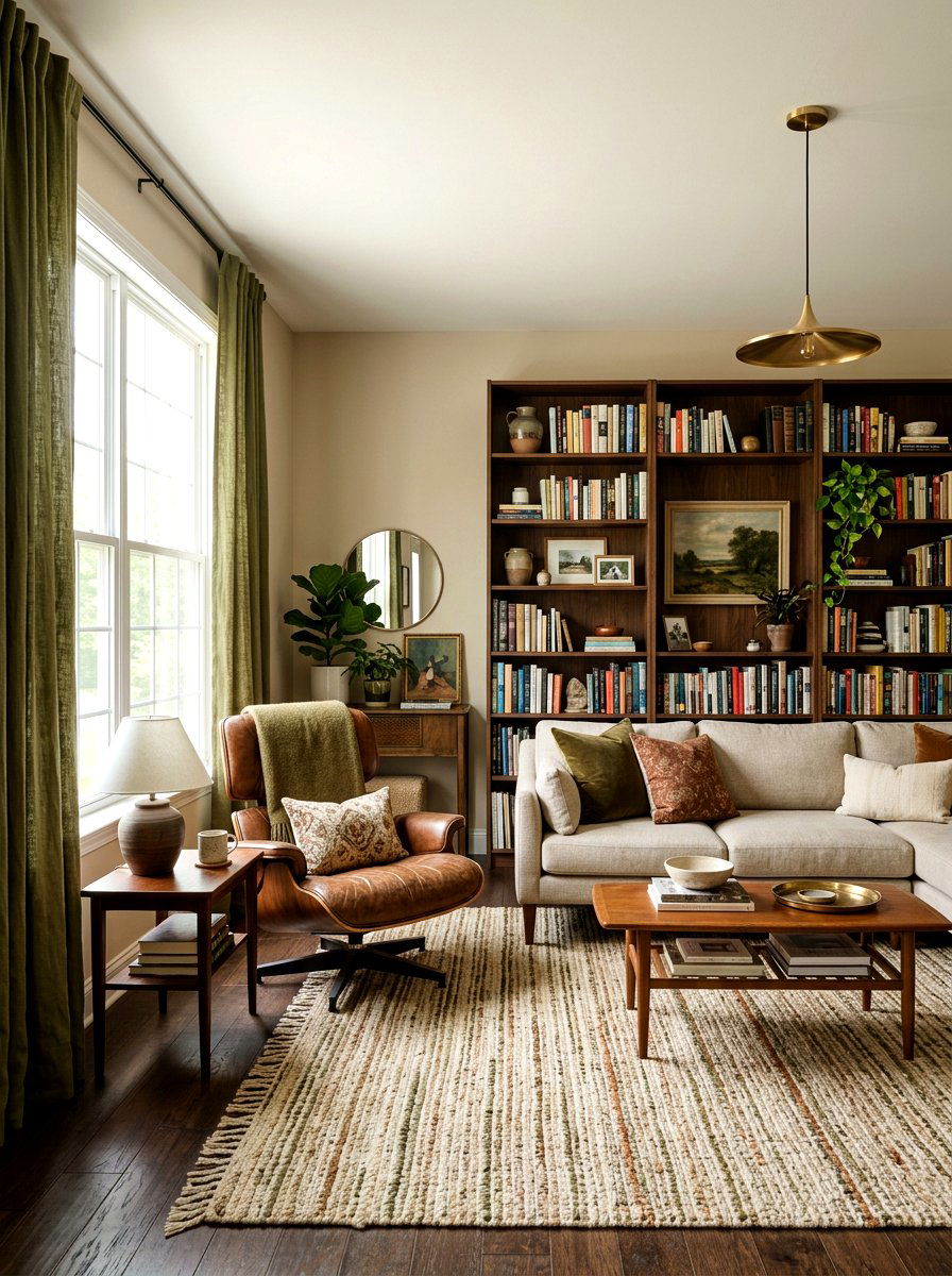 Olive green living room decor - 30 green living room ideas