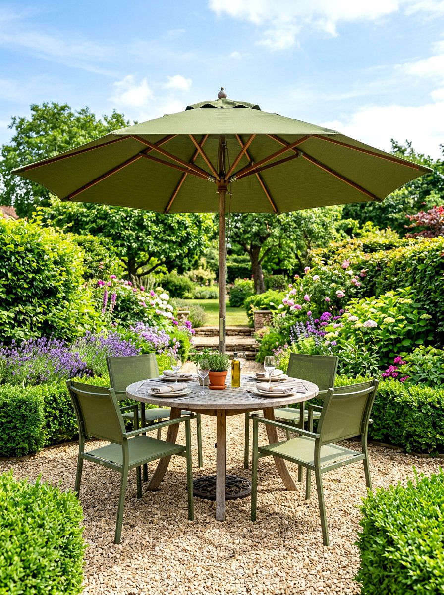 Olive green patio umbrellas - 30 olive patio decor ideas