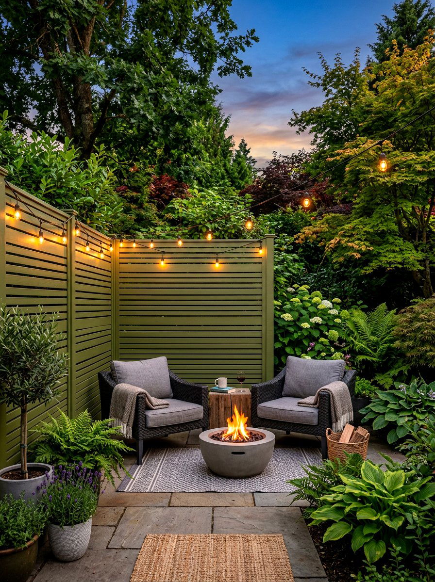 Olive green privacy screens - 30 olive patio decor ideas