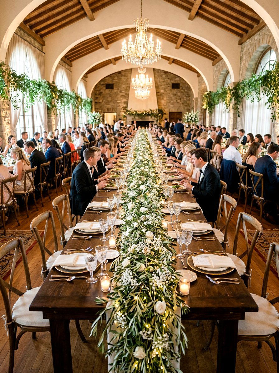 Olive tree branch garland table - 30 olive tablescape ideas