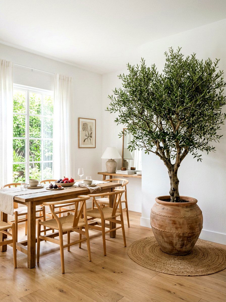 Olive tree indoor decor - 30 Mediterranean dining room ideas