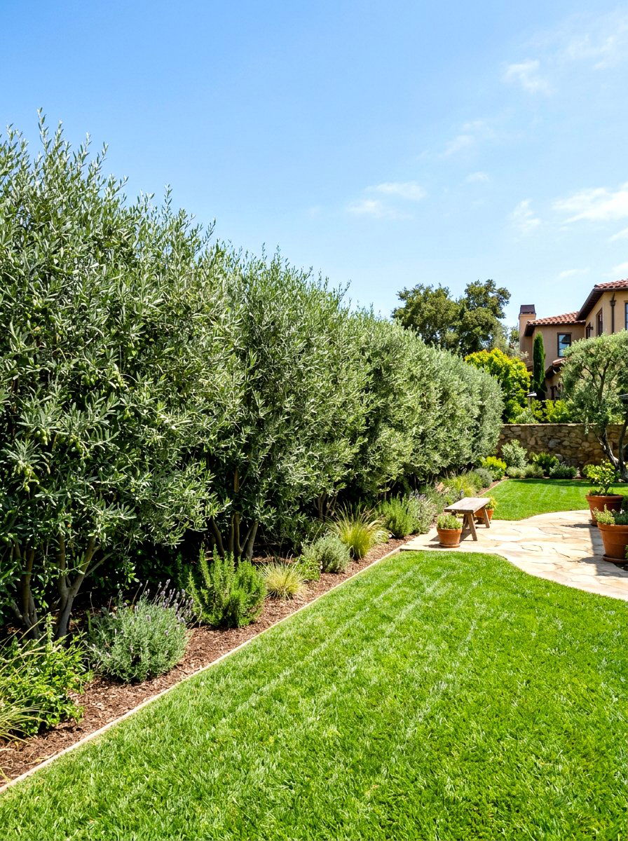 Olive tree privacy screen - 30 olive grove backyard ideas