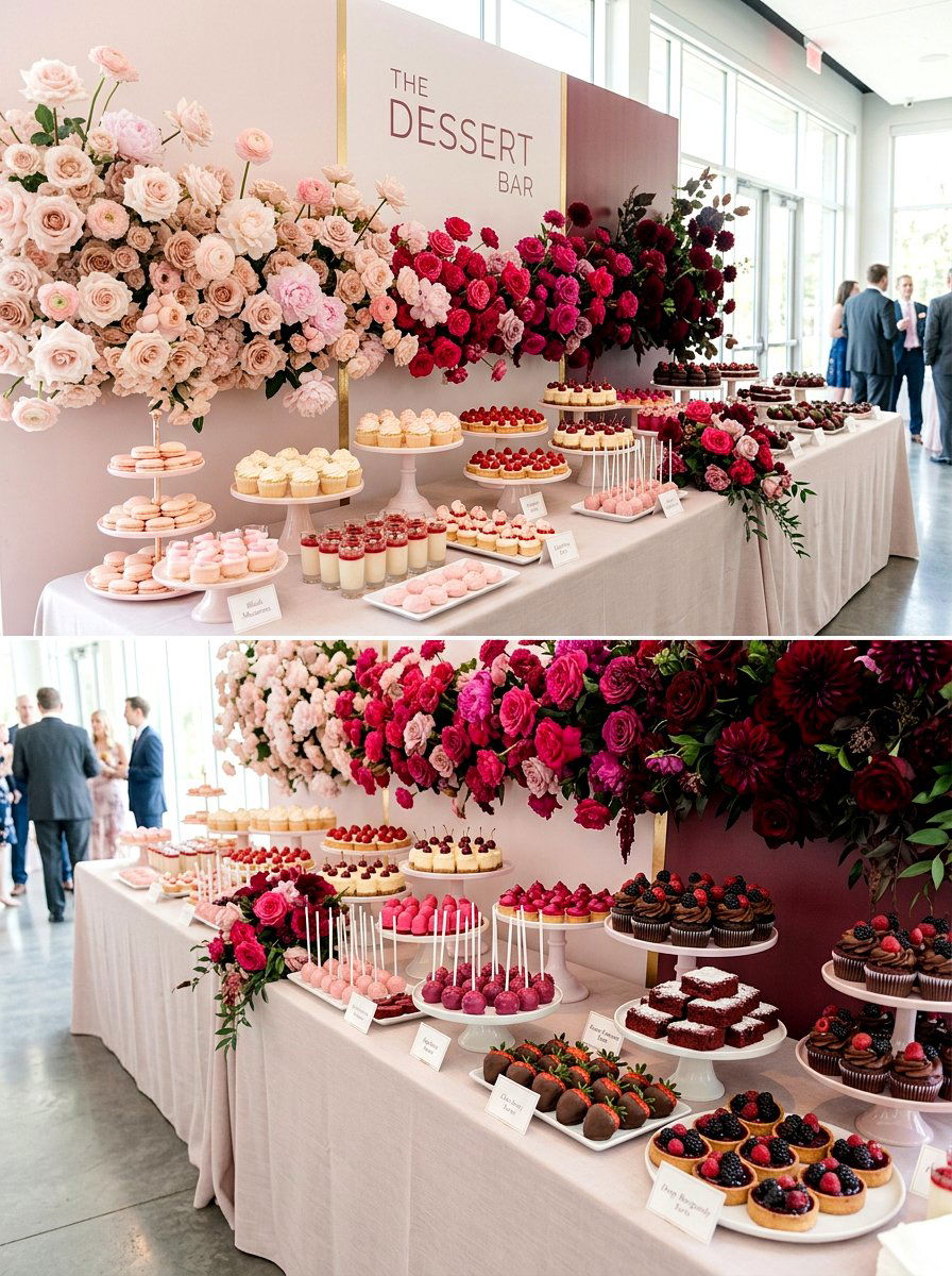 Ombre Color Dessert Bar - 30 dessert station aesthetic ideas