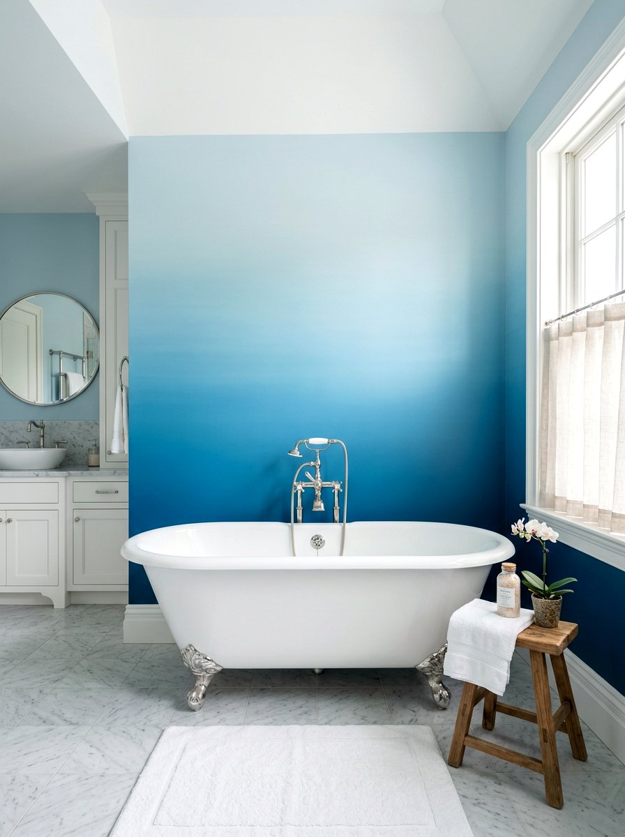 Ombre Gradient Wall - 30 two tone wall paint ideas