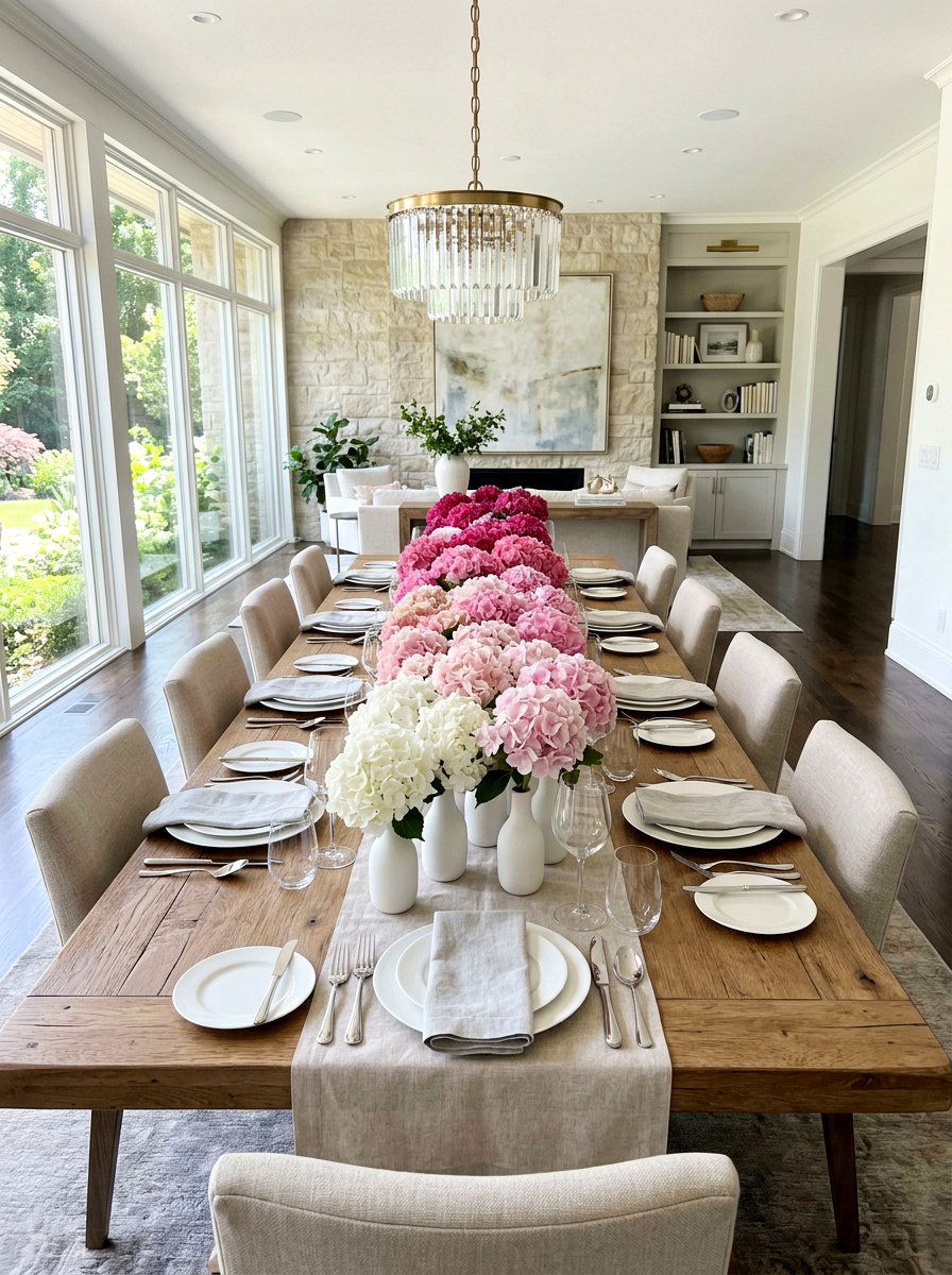 Ombre Hydrangea Color Gradient - 30 hydrangea centerpiece ideas