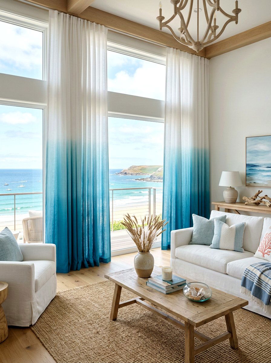 Ombre Living Room Drapes - 30 statement drapes living room ideas