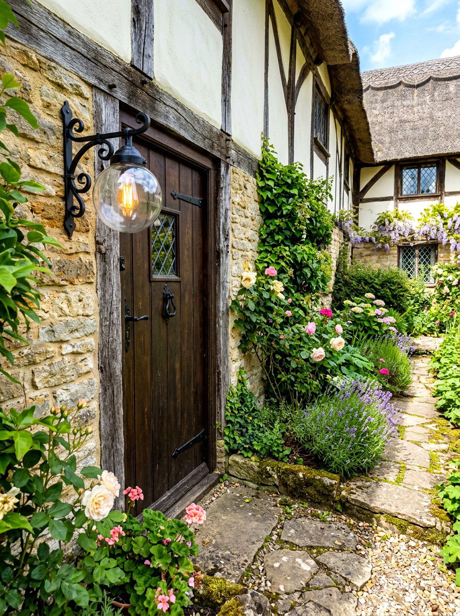 Onion Light For Side Entrance - 30 Tudor exterior lighting ideas