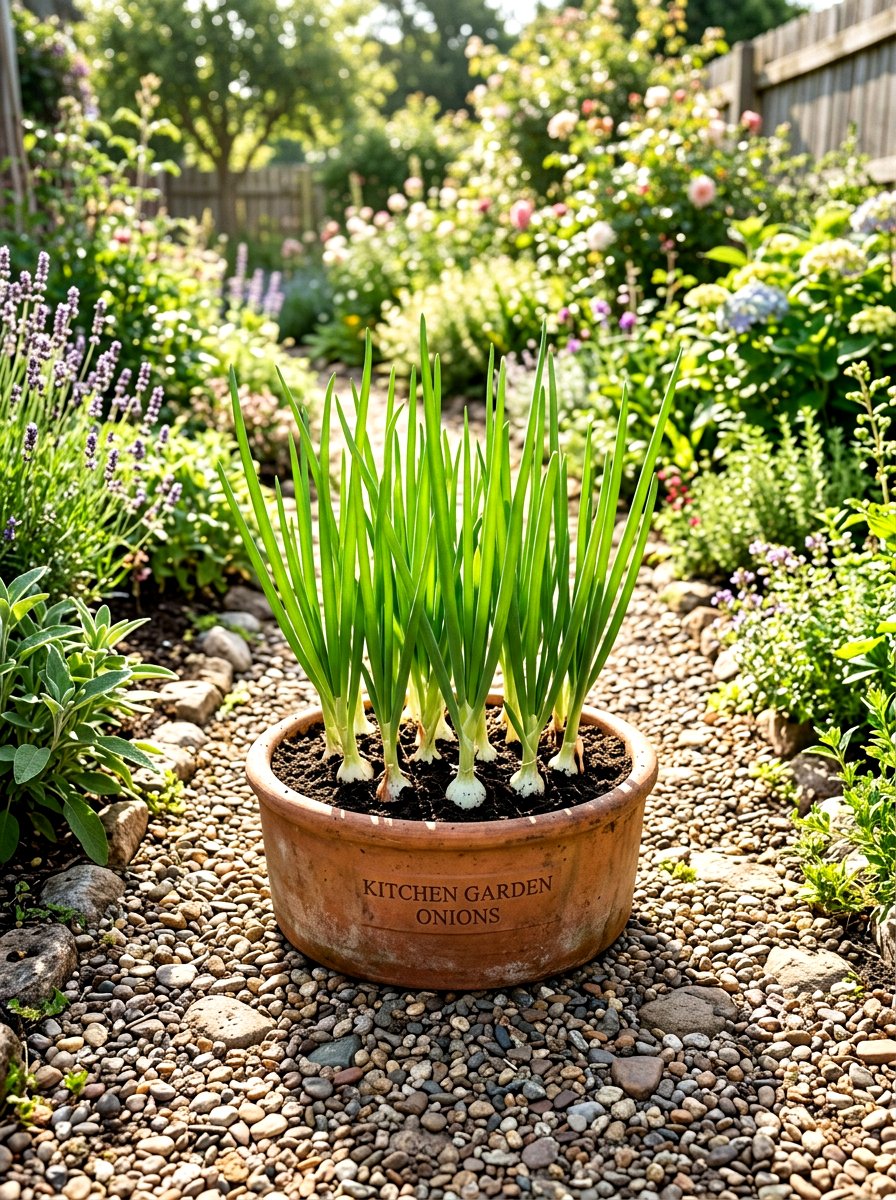 Onion Pot - 30 vegetable container garden ideas