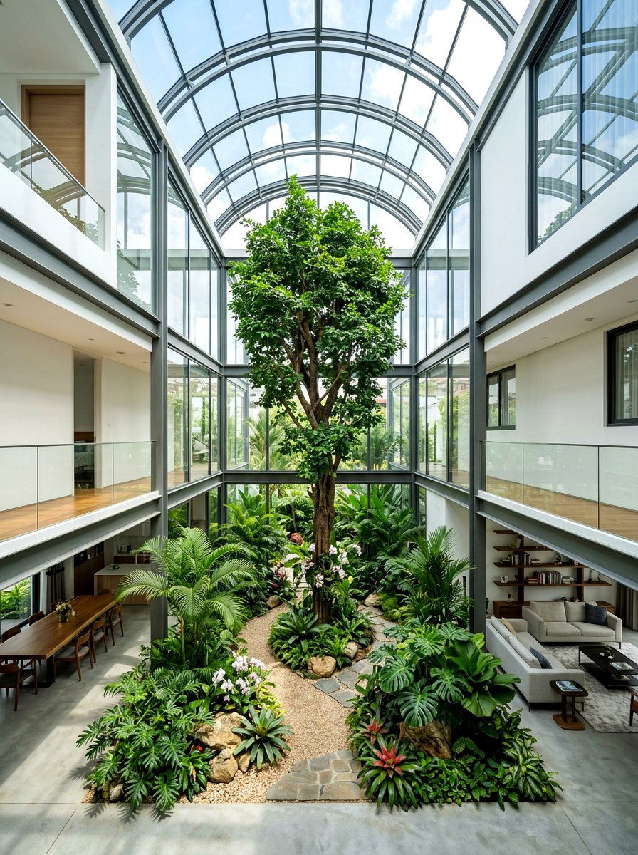 Open Air Atrium Center - 30 biophilic interior design ideas