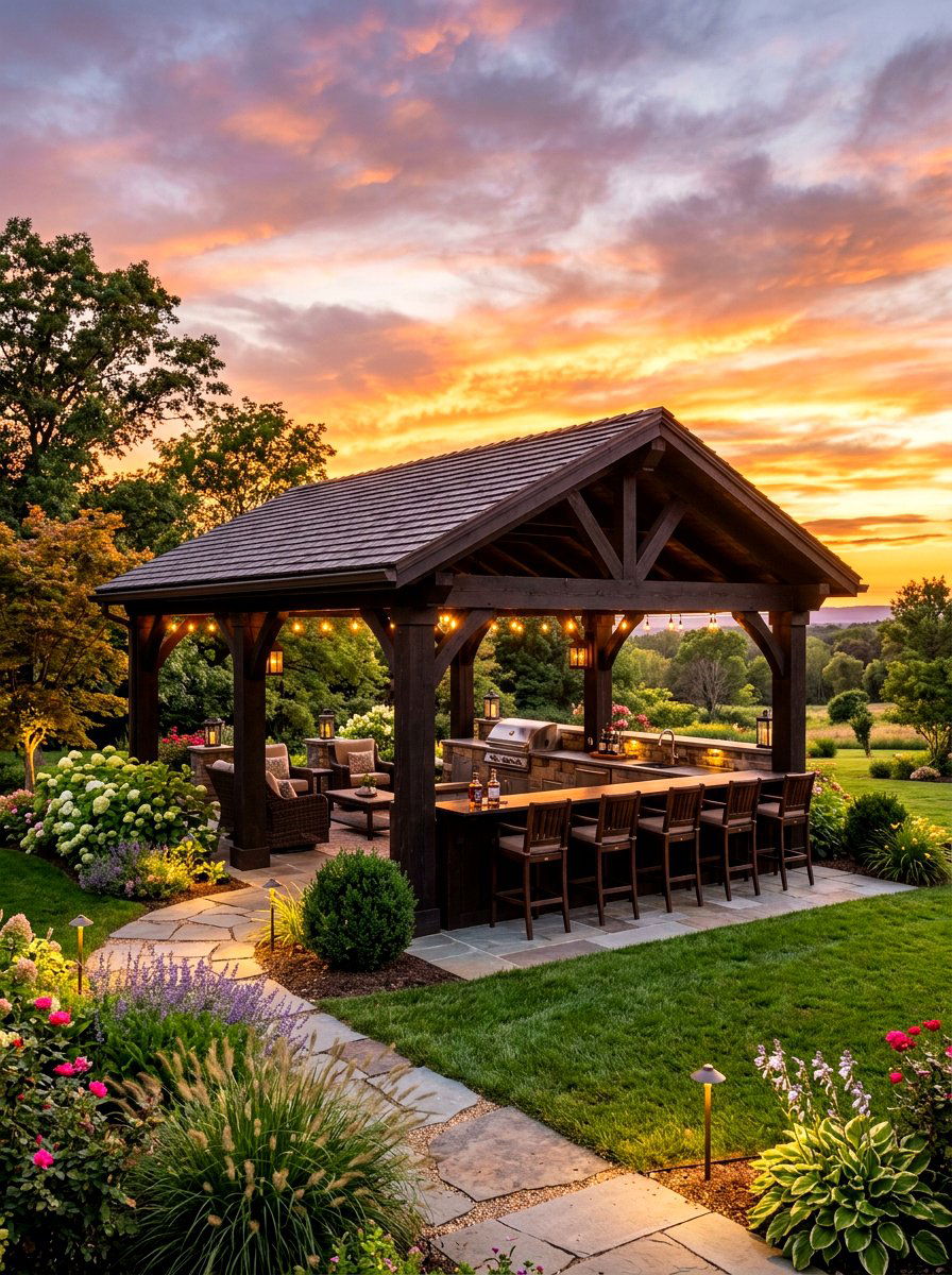 Open Air Garden Pavilion - 30 outdoor garden room ideas
