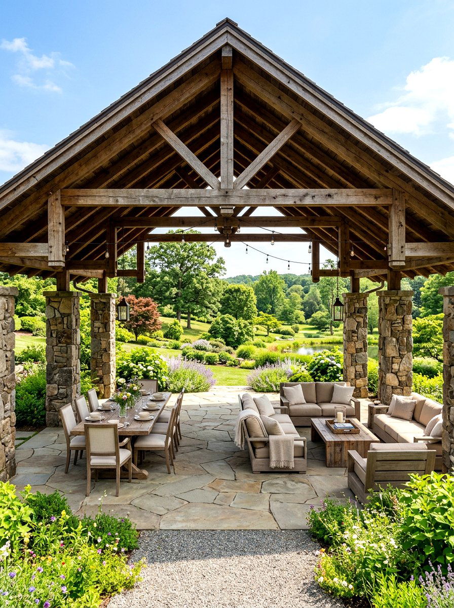 Open Air Pavilion - 30 backyard pavilion lounge ideas