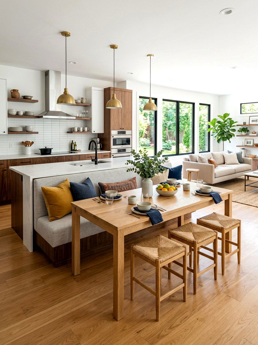 Open Concept Banquette - 30 banquette dining room aesthetic ideas
