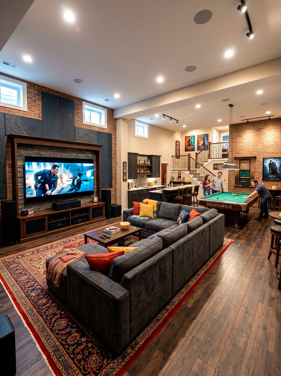 Open Concept Basement Theater - 30 basement theater ideas
