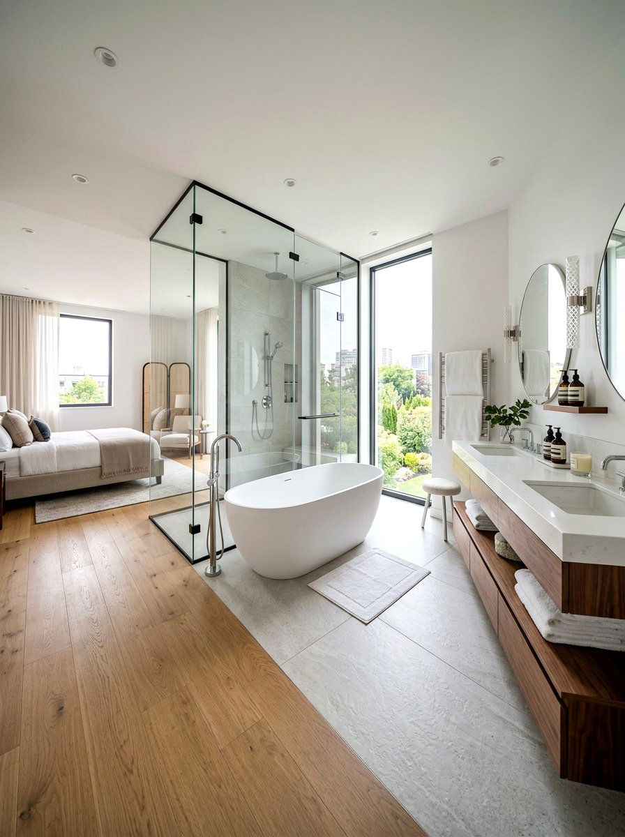 Open Concept Bathroom - 30 spa hotel bathroom ideas