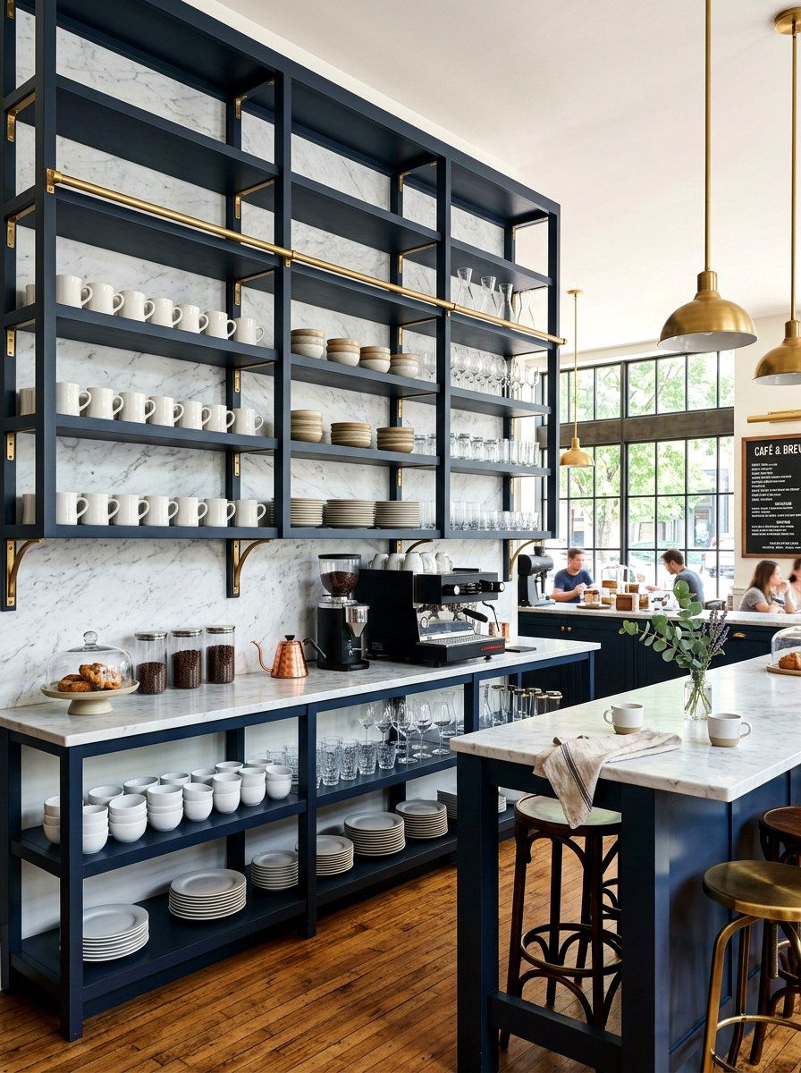 Open Concept Cabinetry - 30 coffeehouse kitchen decor ideas