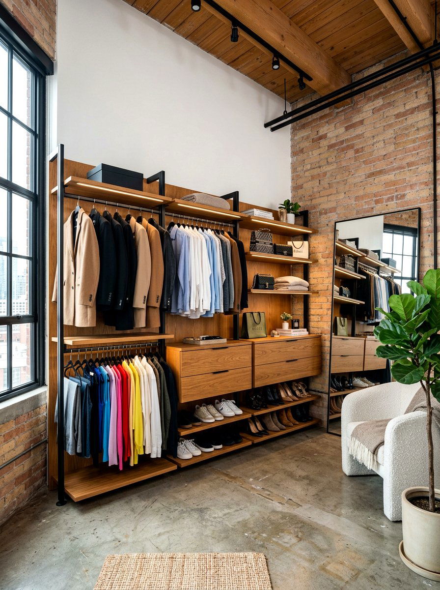 Open Concept Closet - 30 boutique hotel bedroom ideas