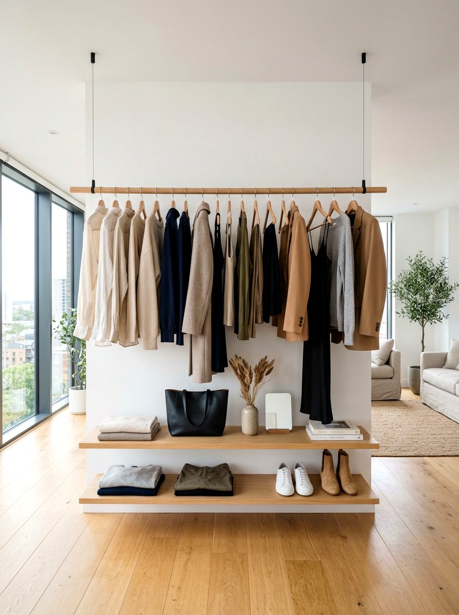 Open Concept Clothing Rack - 30 compact closet ideas