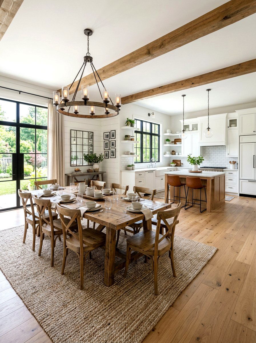 Open Concept Farmhouse Dining Room - 30 farmhouse dining room ideas