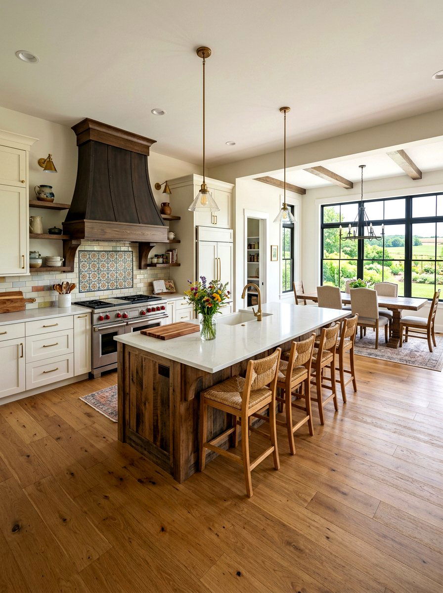 Open Concept Farmhouse Kitchen - 30 European farmhouse kitchen ideas