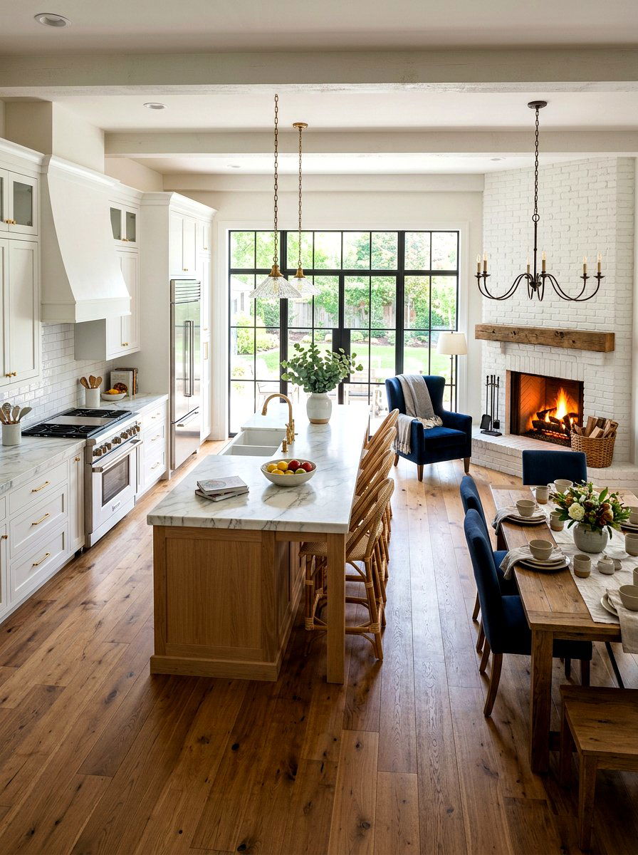 Open Concept Kitchen Fireplace - 30 corner fireplace ideas