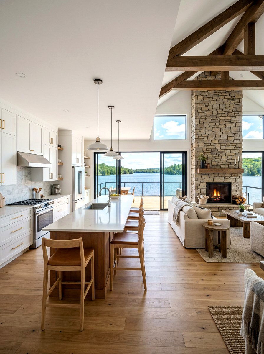 Open Concept Lake Kitchen - 30 lake house kitchen ideas