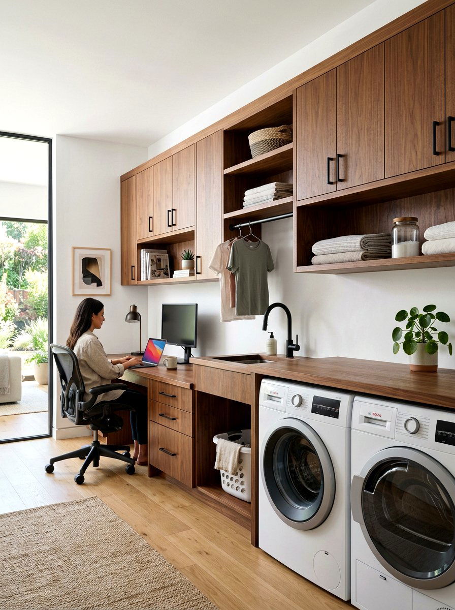 Open Concept Laundry Space - 30 side by side laundry ideas