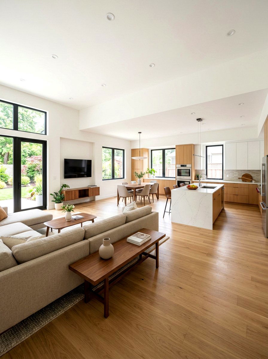 Open Concept Layout - 30 California casual living room ideas