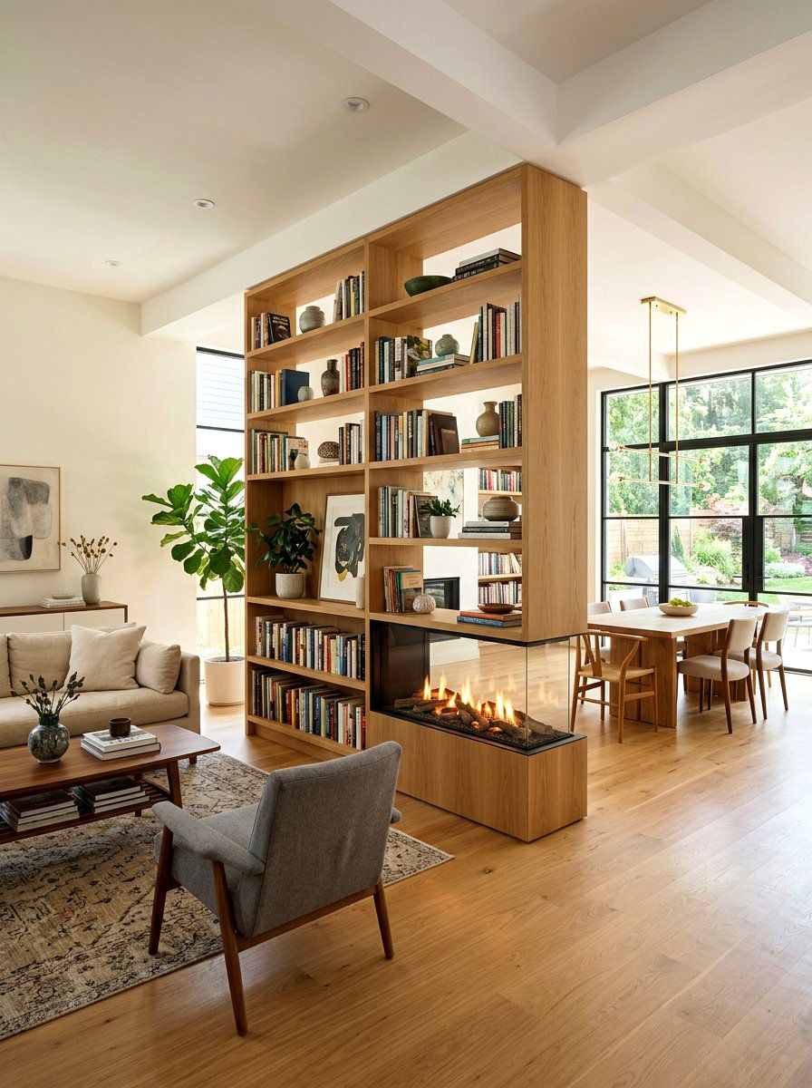 Open Concept Library Fireplace - 30 library fireplace ideas