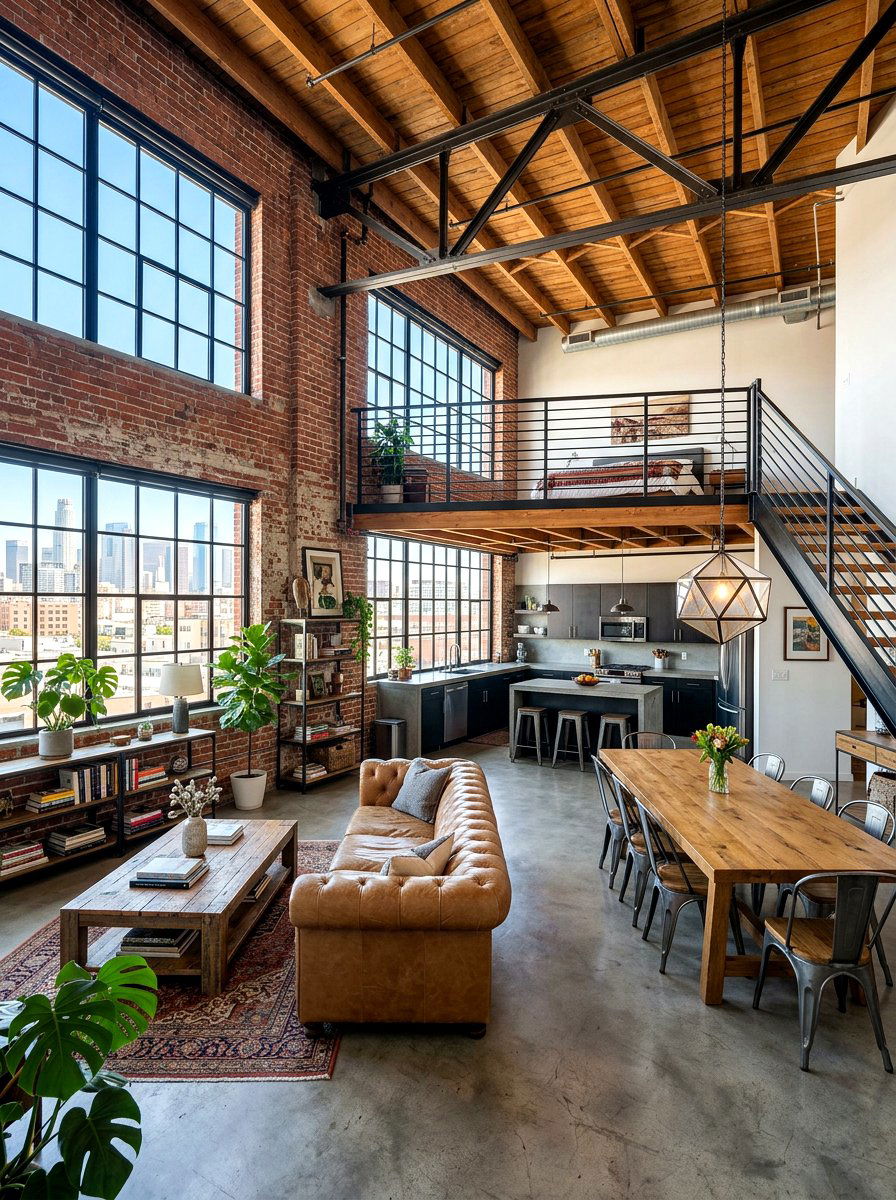 Open Concept Loft - 30 tall ceiling living room ideas