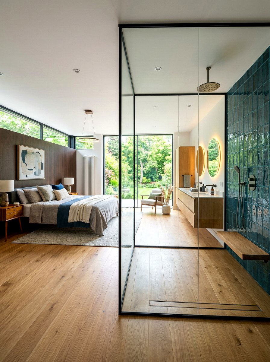 Open Concept Master Suite - 30 curbless shower ideas